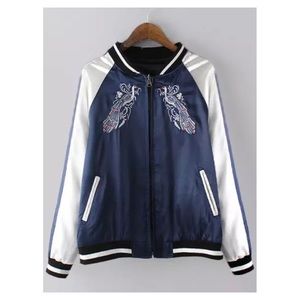 ASOS Embroidered Bomber Jacket Satin